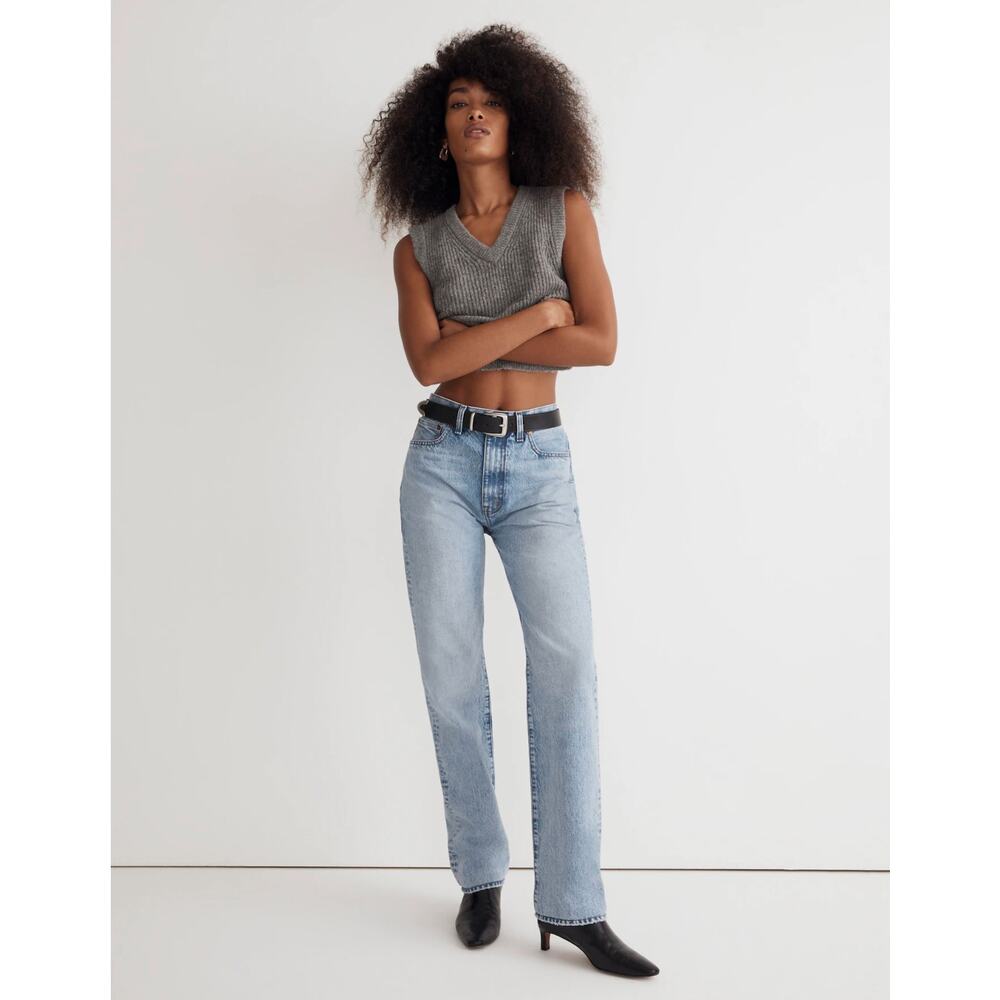 Madewell The '90s Straight Leg High Rise Jeans Light Blue Wash Women's Size26